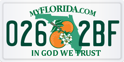 FL license plate 0262BF