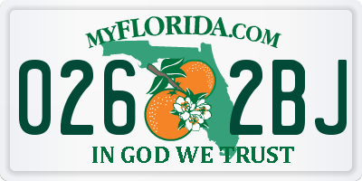 FL license plate 0262BJ