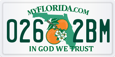 FL license plate 0262BM