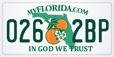FL license plate 0262BP