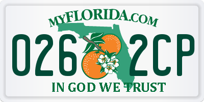 FL license plate 0262CP