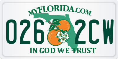 FL license plate 0262CW