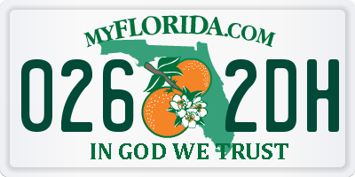 FL license plate 0262DH