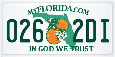 FL license plate 0262DI