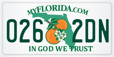 FL license plate 0262DN