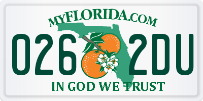FL license plate 0262DU
