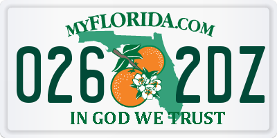 FL license plate 0262DZ