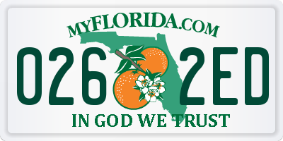 FL license plate 0262ED