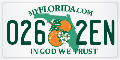 FL license plate 0262EN