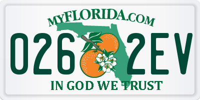 FL license plate 0262EV