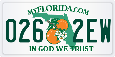 FL license plate 0262EW