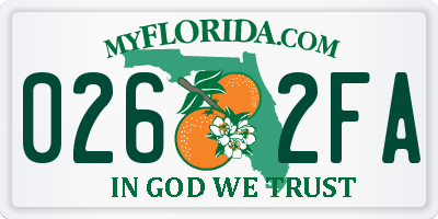 FL license plate 0262FA