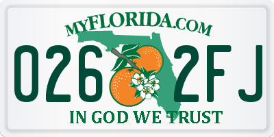 FL license plate 0262FJ