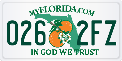 FL license plate 0262FZ