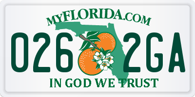FL license plate 0262GA