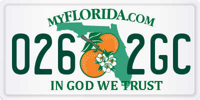 FL license plate 0262GC