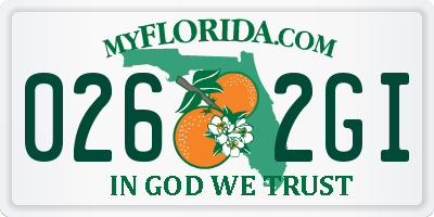FL license plate 0262GI