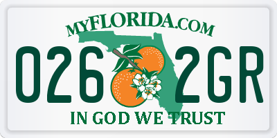 FL license plate 0262GR