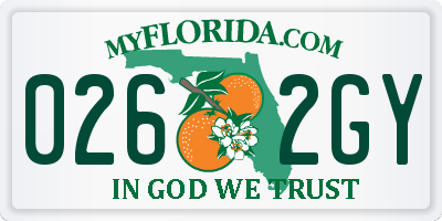 FL license plate 0262GY