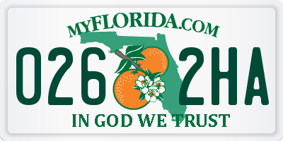 FL license plate 0262HA