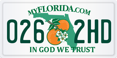 FL license plate 0262HD