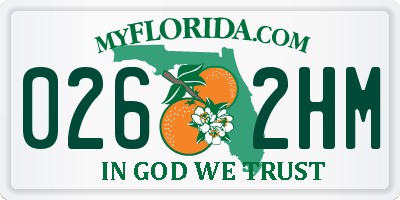 FL license plate 0262HM