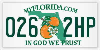 FL license plate 0262HP