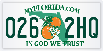 FL license plate 0262HQ