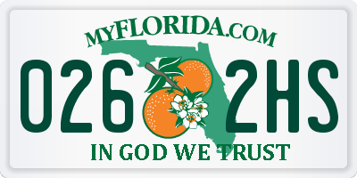 FL license plate 0262HS