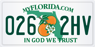 FL license plate 0262HV