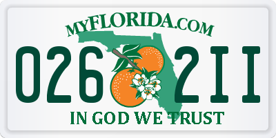 FL license plate 0262II