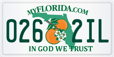 FL license plate 0262IL