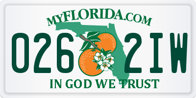 FL license plate 0262IW