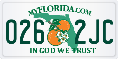 FL license plate 0262JC