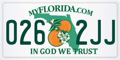 FL license plate 0262JJ