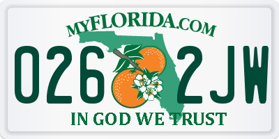 FL license plate 0262JW
