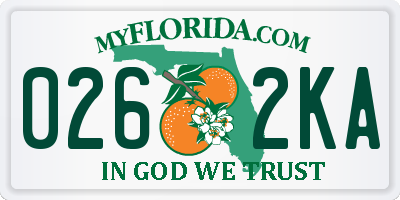 FL license plate 0262KA