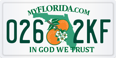 FL license plate 0262KF