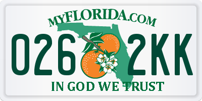 FL license plate 0262KK