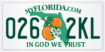 FL license plate 0262KL