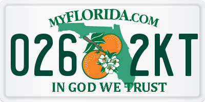 FL license plate 0262KT