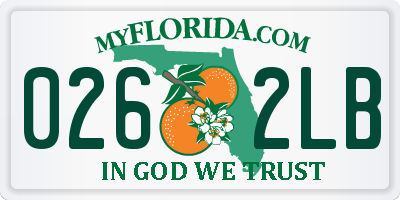 FL license plate 0262LB