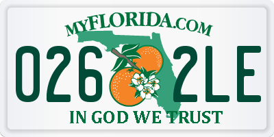 FL license plate 0262LE