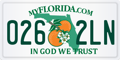 FL license plate 0262LN