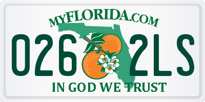 FL license plate 0262LS