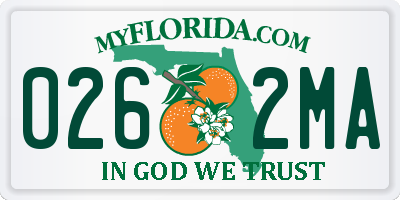 FL license plate 0262MA
