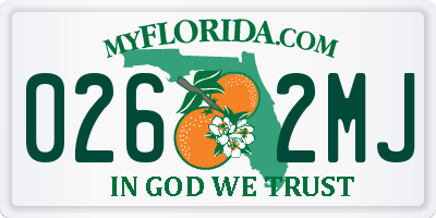 FL license plate 0262MJ