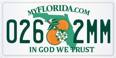 FL license plate 0262MM