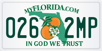 FL license plate 0262MP