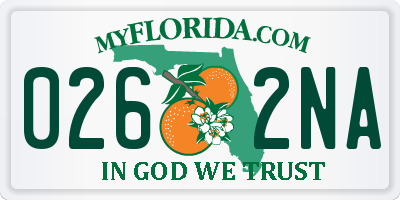 FL license plate 0262NA